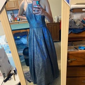 Long High-Low Galaxy Prom dress